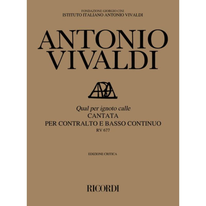 Qual Per Ignoto Calle Cantata Pe Book