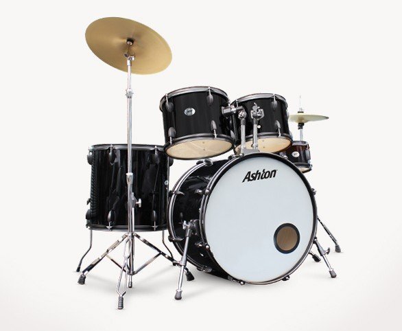Ashton Drum Kit 5 Piece Rock 22 Inch Bd Black Tdr522Bk