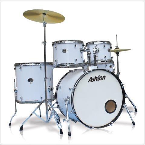 Ashton Drum Kit 5 Piece Rock 22 Inch Bd White Tdr522Wh