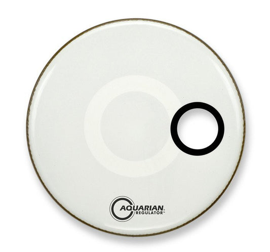 Aquarian 18 Inch Bass Drum Head White Side Hole RSM18W