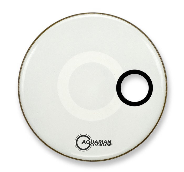Aquarian 22 Inch Bass Drum Head White Side Hole RSM22W