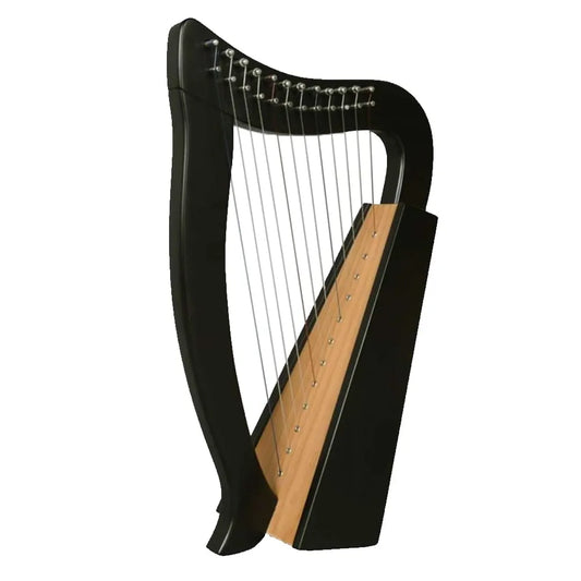Black Harp Series Baby 12 String Harp with Bag, Tuning Wrench, Extra Strings, Beech Lamination, Solid Beechwood, Natural Matt Finish