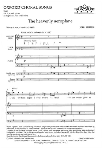 Heavenly Aeroplane String Bass/Bass Guitar Choral Sheet Music