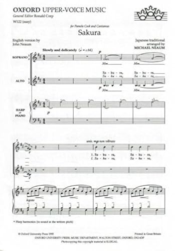 Sakura Japanese Folk Song SSAA/Piano Choral Sheet Music