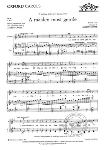Maiden Most Gentle SATB/Organ Choral Sheet Music