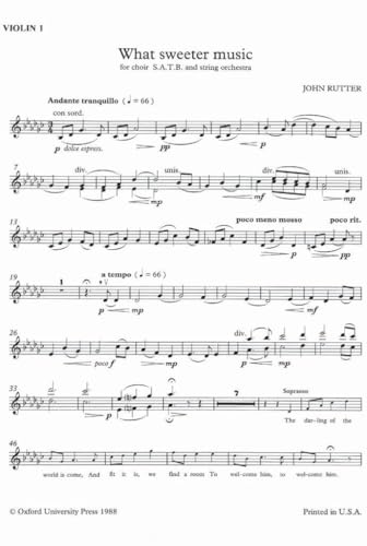 What Sweeter Music for String Orchestra Violin 1