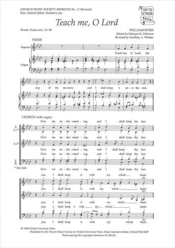 Teach Me O Lord SSATB/Organ Choral Sheet Music