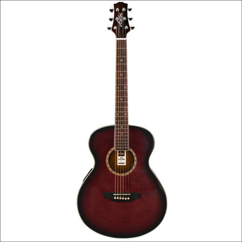 Ashton Slimline Size Acoustic Guitar Wine Red Sunburst Fl-