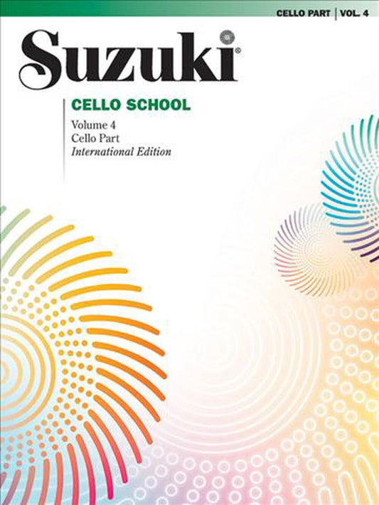 Suzuki Cello School Book Volume 4 - Cello Book Only, No CD International Edition Summy Birchard 0266S
