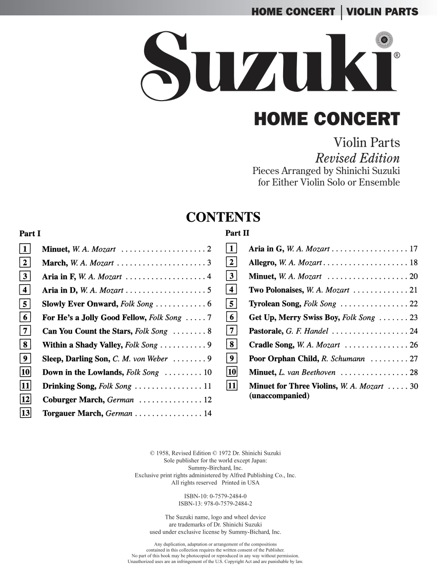 Suzuki Home Concert - Violin Part Summy Birchard 0306S — view 2