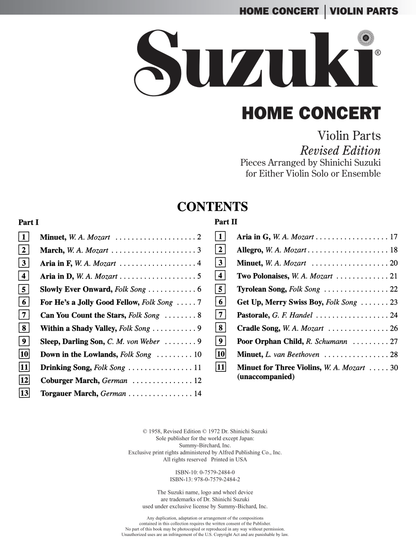 Suzuki Home Concert - Violin Part Summy Birchard 0306S — view 2