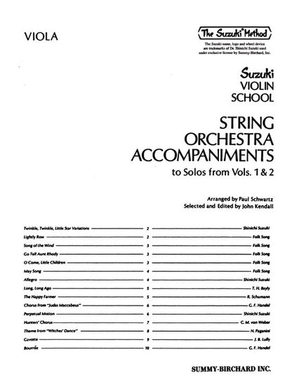 String Orchestra Accompaniment to Solos from Vol 1 & 2 for Viola