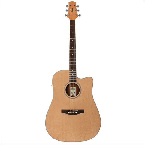 Ashton ACOUSTIC/ELECTRIC Guitar W/C-Ay Natural Solid Top D