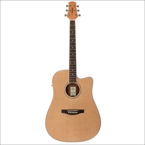 Ashton ACOUSTIC/ELECTRIC Guitar W/C-Ay Natural Solid Top D — view 2