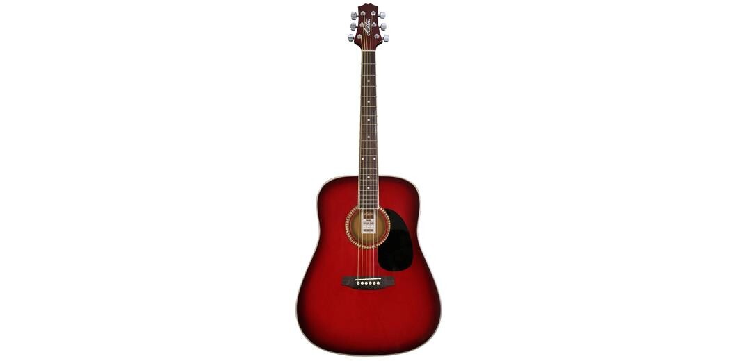Ashton Dreadnought Guitar Pack Wine Red Sunburst W/Bag D25