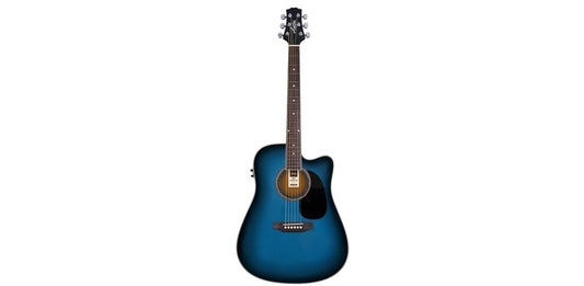 Ashton Dreadnought Guitar Pack L/H Trans Blueburst D25