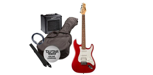 Ashton SPAG232TRD Electric Guitar Pack Trans Red