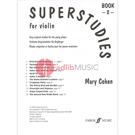Superstudies for Violin Book 2 - 12 Original Studies for Grades 2-4, Techniques & Styles, Includes Spicatto & Hooked Bows — view 2