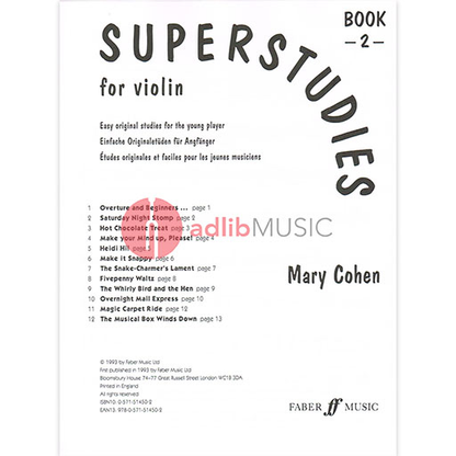 Superstudies for Violin Book 2 - 12 Original Studies for Grades 2-4, Techniques & Styles, Includes Spicatto & Hooked Bows — view 2