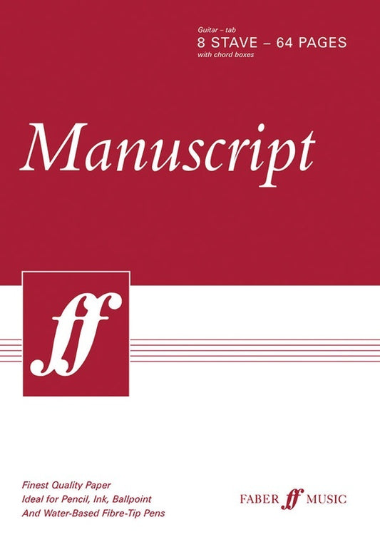 Manuscript A4 Guitar Tab 8 Stave 64Pp Wpad
