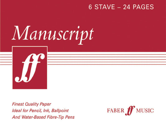 Faber A5 Manuscript Book 6 Stave 24 Pages Cream