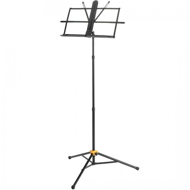 Hercules BS118BB Three Section Music Stand with Carry Bag - EZ Grip Height Adjustment, Compact Folding Design