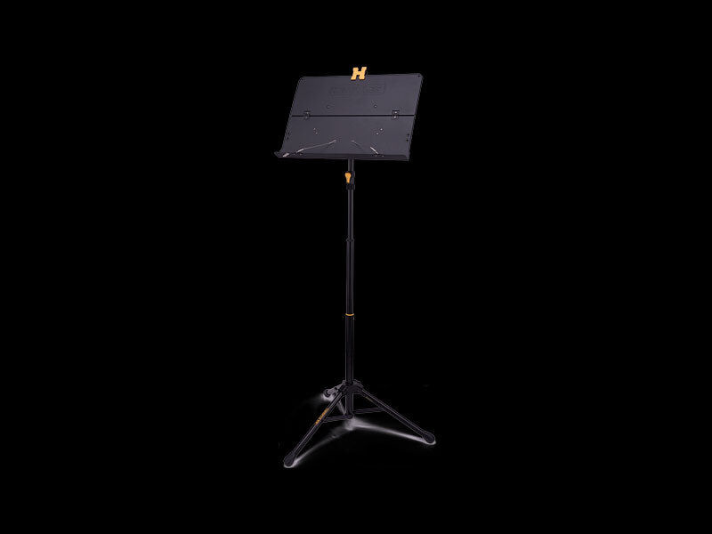 Hercules BS408BPLUS Three-Section Foldable Music Stand with EZ Grip Height Adjustment and Solid Aluminum Desk — view 2