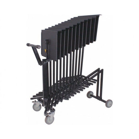 Hercules BSC800 Music Stand Cart for 12 Stands, Non-Slip Wheels, Rubber Handle, Load Capacity 45 kg, Dimensions 1100 mm x 500 mm
