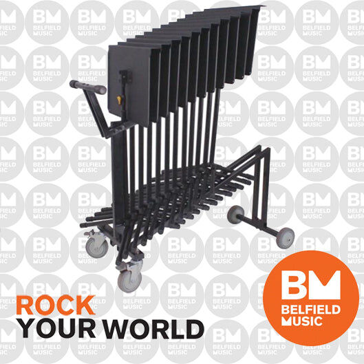 Hercules BSC800 Music Stand Cart for 12 Stands, Non-Slip Wheels, Rubber Handle, Load Capacity 45 kg, Dimensions 1100 mm x 500 mm — view 2
