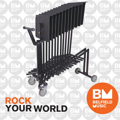 Hercules BSC800 Music Stand Cart for 12 Stands, Non-Slip Wheels, Rubber Handle, Load Capacity 45 kg, Dimensions 1100 mm x 500 mm — view 2
