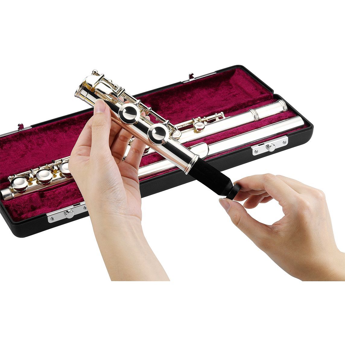 Hercules DS460B TravLite Flute Stand with Compact In-Bell Design and Velvet Base — view 5