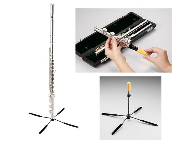Hercules TravLite DS461B Low-B Foot Flute Stand with Compact In-Bell Design and Velvet Base — view 4
