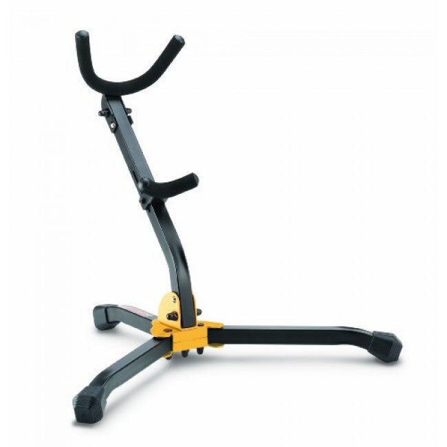 Hercules DS530BB Saxophone Stand for Alto or Tenor Sax with Folding Yoke and Adjustable Backrest, Includes Eco-Friendly Storage Bag