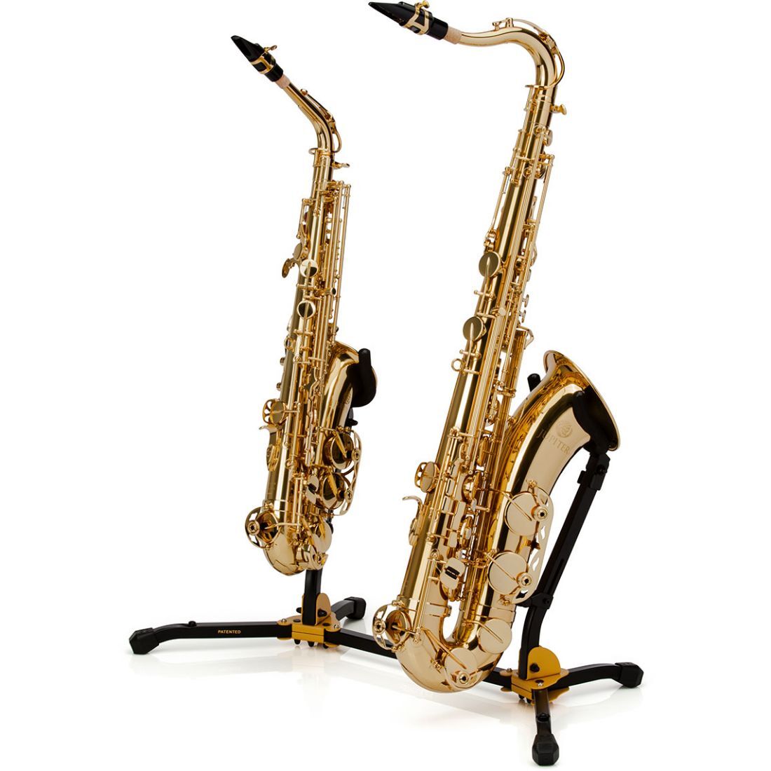 Hercules DS537B Duo Alto/Tenor Saxophone Stand with Adjustable Backrest and Expandable Peg Holes — view 3