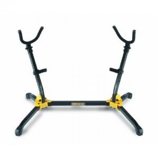 Hercules DS537B Duo Alto/Tenor Saxophone Stand with Adjustable Backrest and Expandable Peg Holes