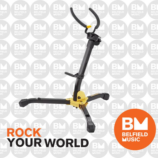 Hercules DS630BB Saxophone Stand with Auto Grip System, Adjustable Backrest, Locking Pins, Carrying Bag, Height 430 mm, Load Capacity 10 kg — view 2
