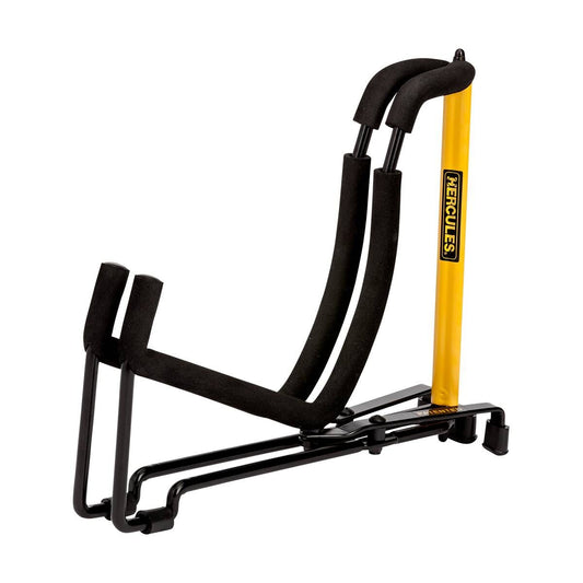 Hercules GS301B TravLite Foldaway Acoustic Guitar Stand, Compact, Steel Construction, Folds Flat, Height 250mm, Load Capacity 15kg