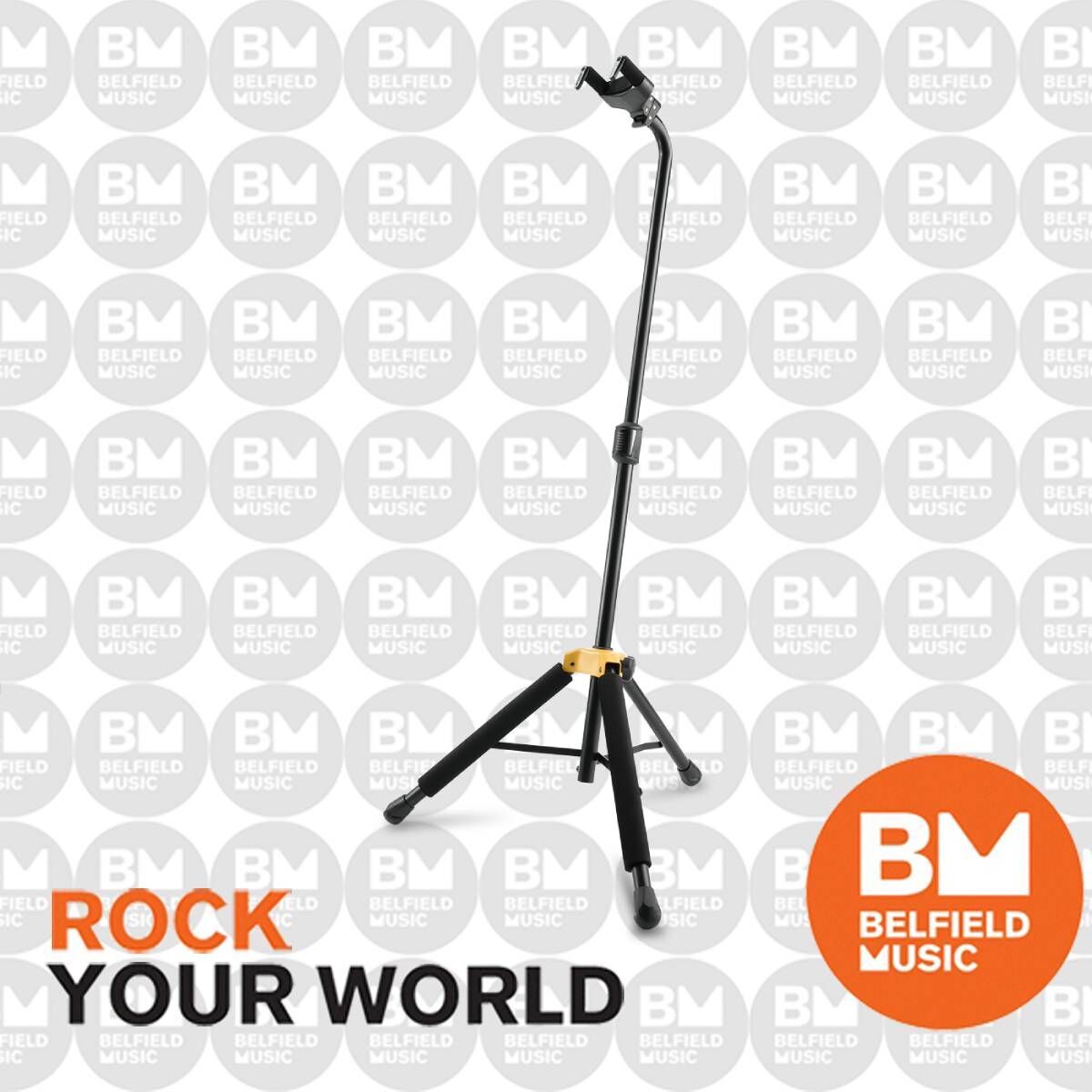 Hercules GS414B Plus Auto Grip Single Guitar Stand with Leg Rest and N.I.N.A. Adapters — view 6