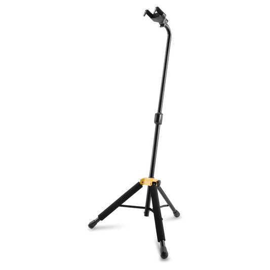 Hercules GS414B Plus Auto Grip Single Guitar Stand with Leg Rest and N.I.N.A. Adapters