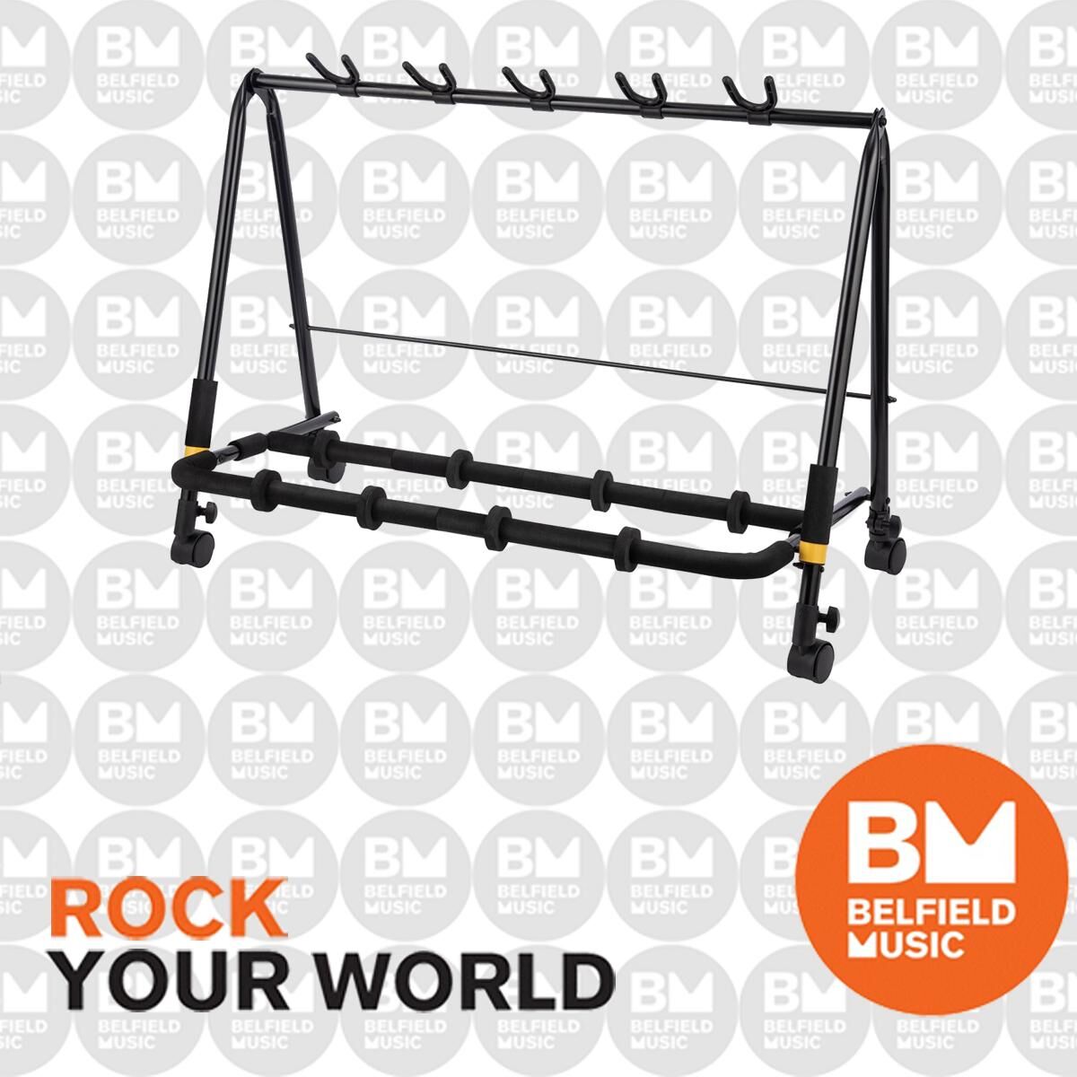 Hercules GS525B Plus Multi-Guitar Rack for 5 Guitars with Casters and SFF Padding — view 6