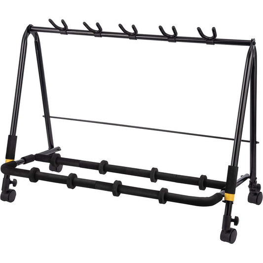 Hercules GS525B Plus Multi-Guitar Rack for 5 Guitars with Casters and SFF Padding