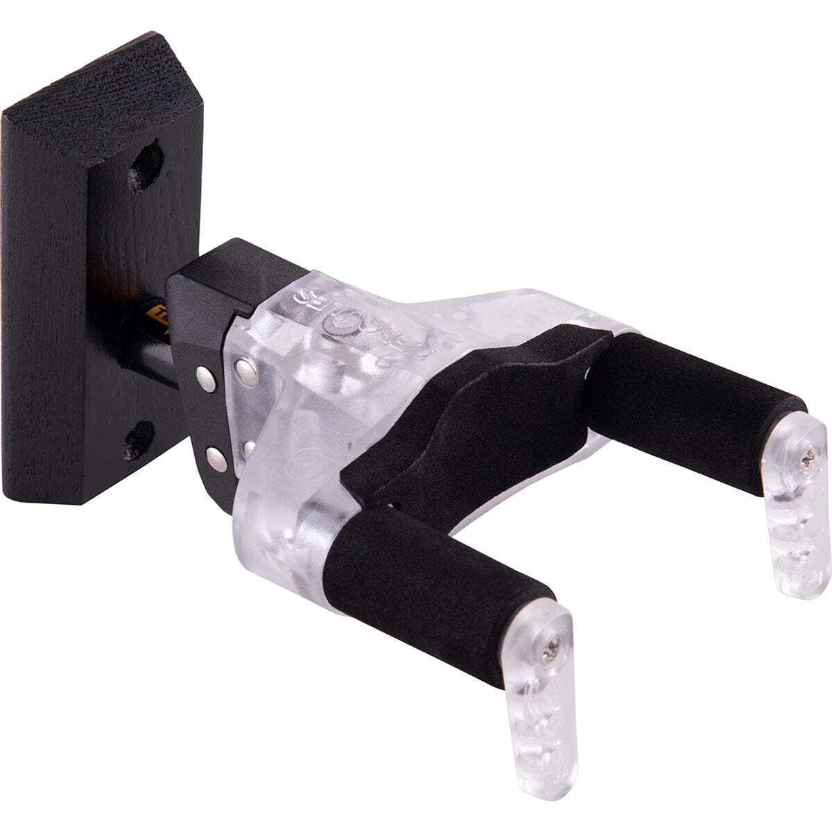 Hercules GSP38WBLT Plexi Guitar Wall Hanger Auto Grip Black Wood Base