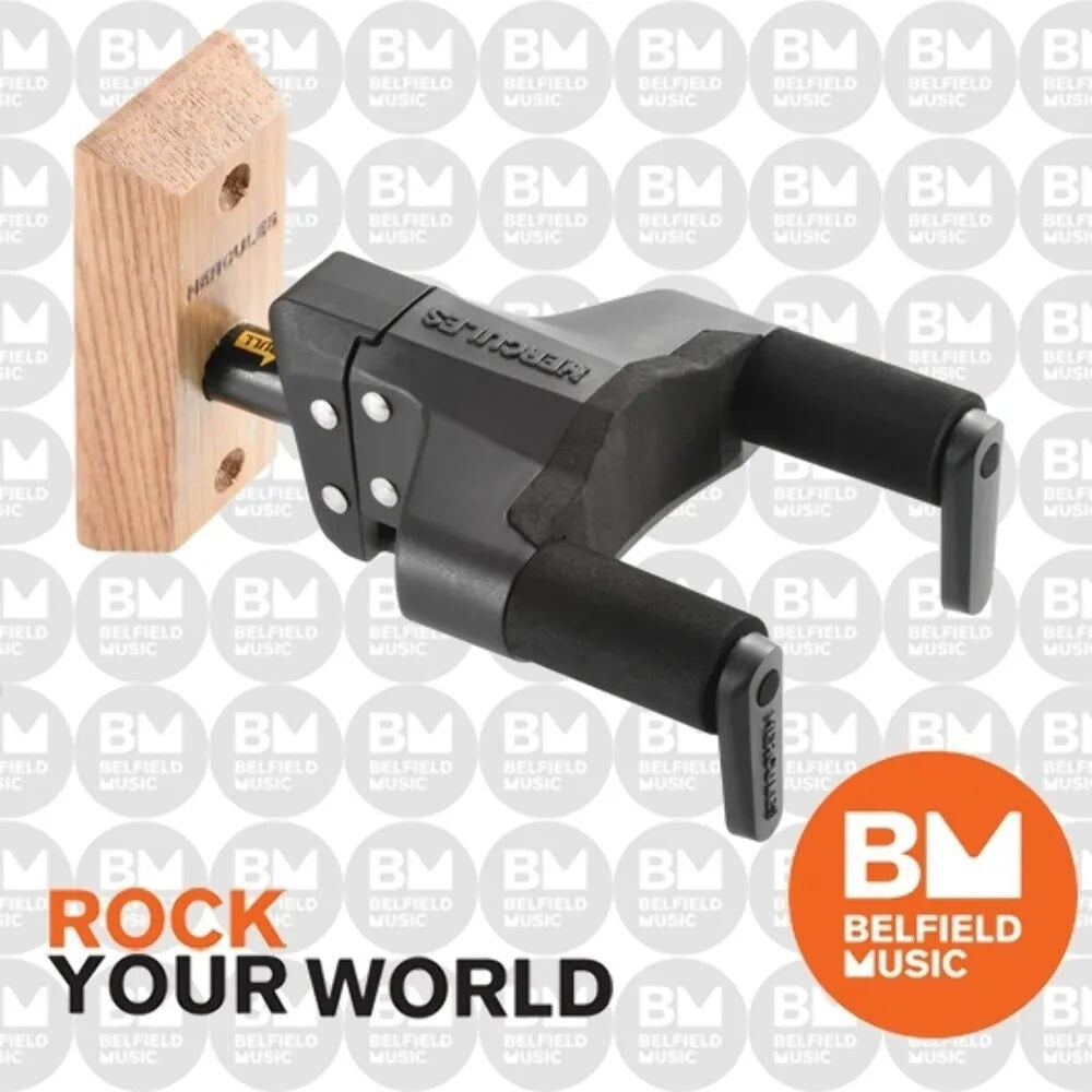 Hercules GSP38WB PLUS Wood Block Wall Guitar Hanger with Auto Grip System and Multi-Angle Adjustability — view 5