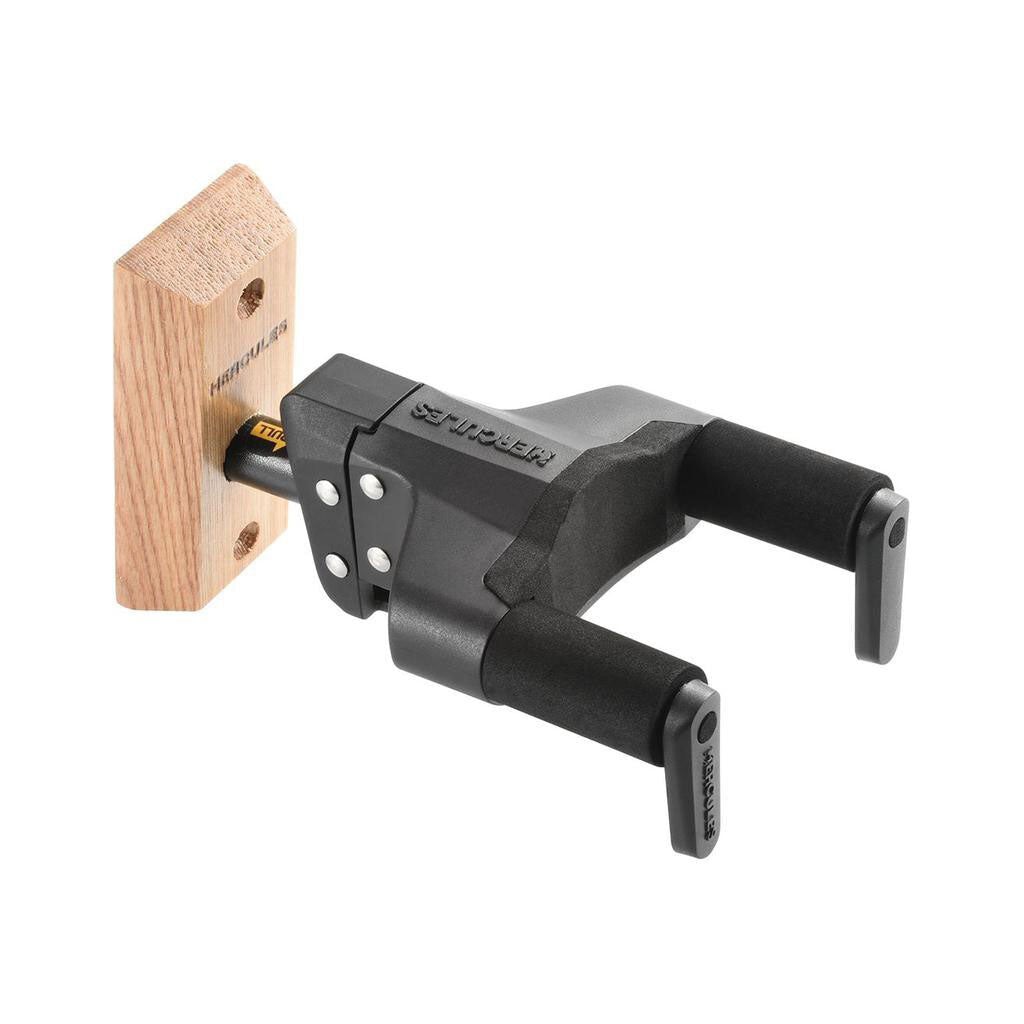 Hercules GSP38WB PLUS Wood Block Wall Guitar Hanger with Auto Grip System and Multi-Angle Adjustability — view 6