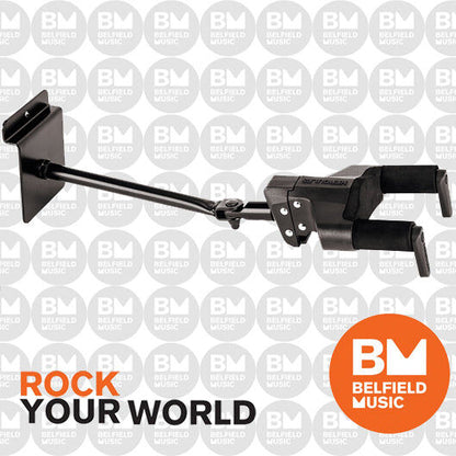 Hercules GSP40SB Slatwall Guitar Hanger with Auto Grab System, Universal for Acoustic, Electric, Bass Guitars, 7 kg Load Capacity — view 2