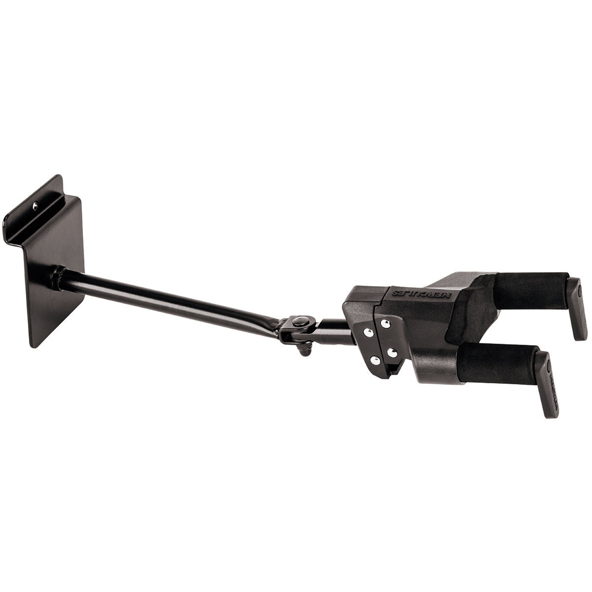 Hercules GSP40SB Slatwall Guitar Hanger with Auto Grab System, Universal for Acoustic, Electric, Bass Guitars, 7 kg Load Capacity