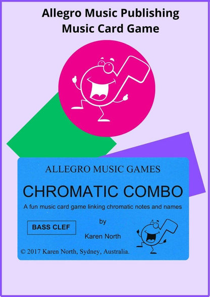 Chromatic Combo Bass Clef Card Game for Music Education
