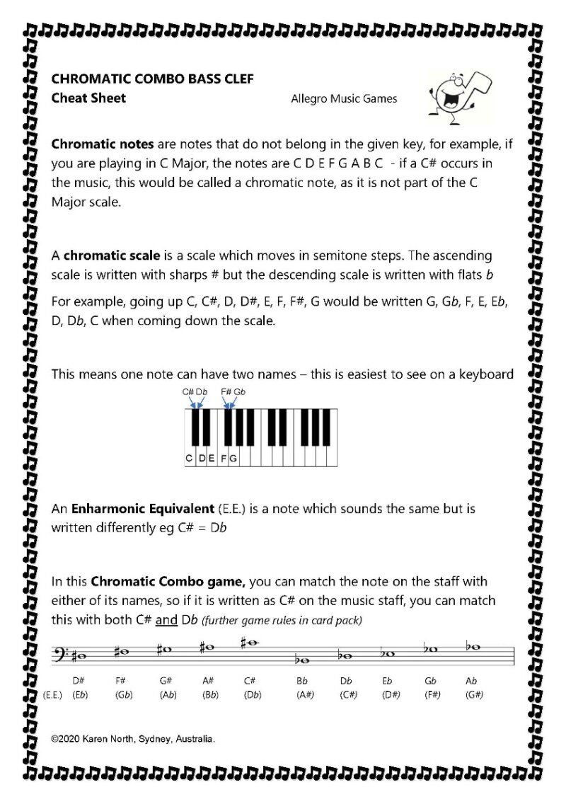 Chromatic Combo Bass Clef Card Game for Music Education — view 3