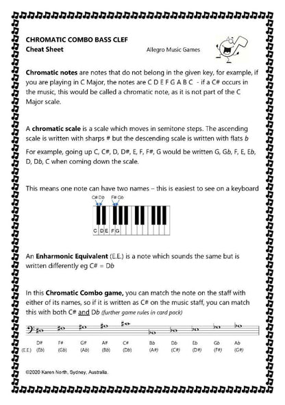 Chromatic Combo Bass Clef Card Game for Music Education — view 3