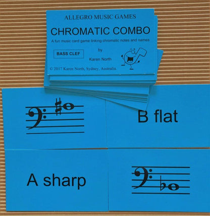 Chromatic Combo Bass Clef Card Game for Music Education — view 2